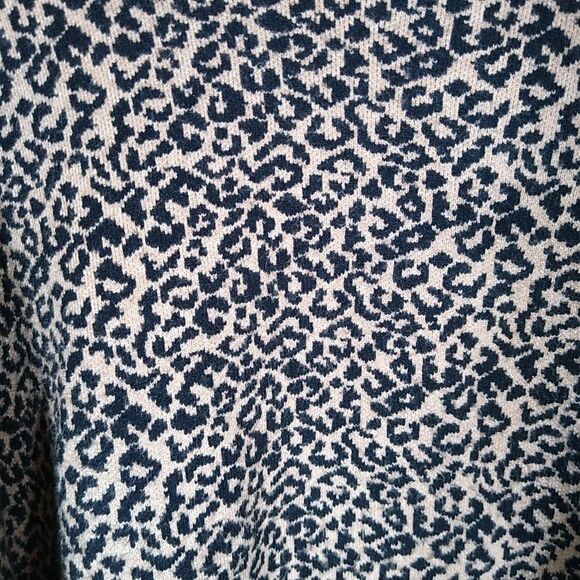TAHARI Leopard Print Sweater 2X Boatneck Cuffed Sleeves Viscose Loose Fit Punk - Picture 3 of 8